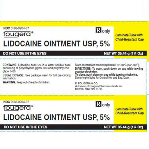 Fougera Lidocaine Ointment 5 35 gram Tube Rx